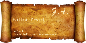 Faller Arvid névjegykártya